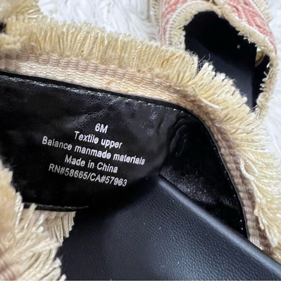 BP. Womens Slide Sandals Boho Woven Sandals Flat Slip On Bohemian‎ Pink Size 6M - Picture 7 of 7